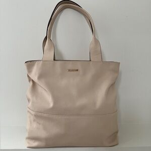 MIA & LUCA Bentley Leathers Tote Bag Shoulder Bag Cream Colour Zip Top Chic